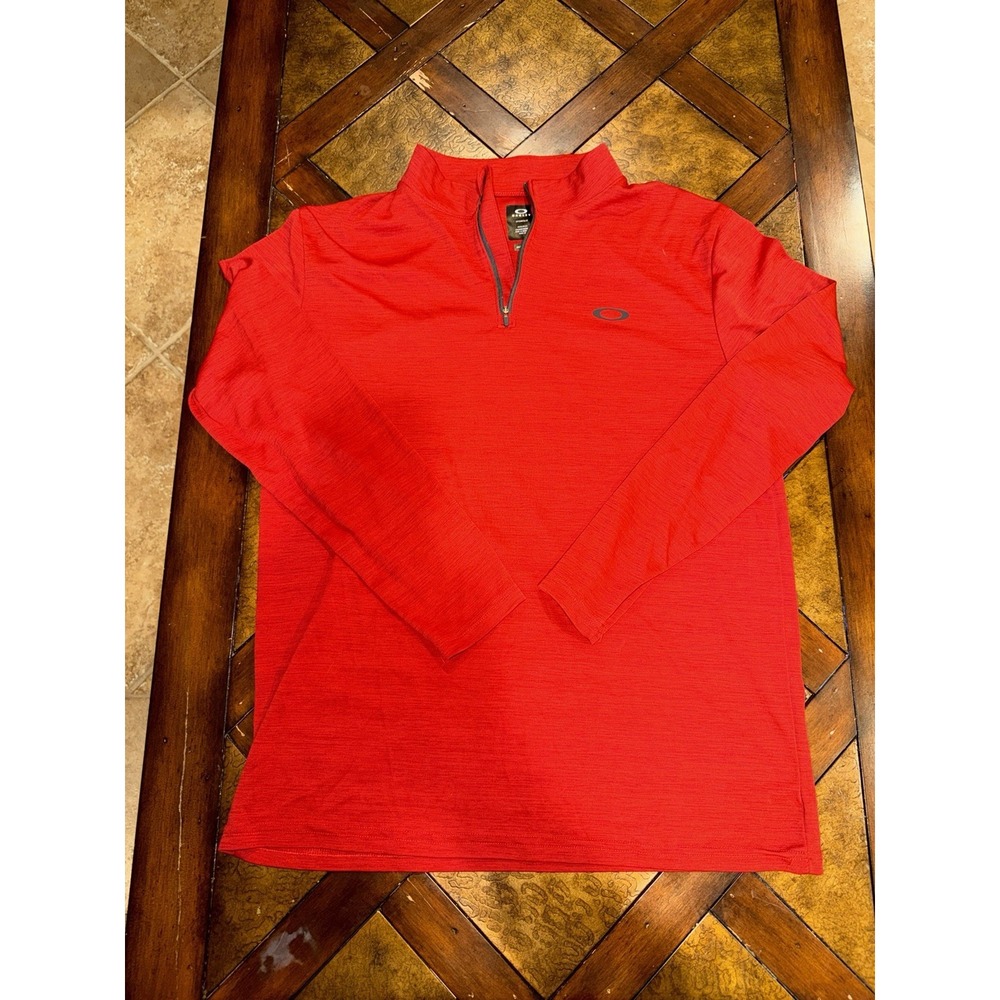 Y2K Oakley Hydrolix Red 1/4 Zip Pullover Sweater Men's Size Large EUC